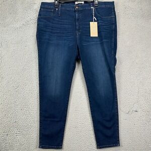 Madewell Womens Skinny Jeans 36P Blue Distressed High-Rise Stretch 5 Pocket NEW
